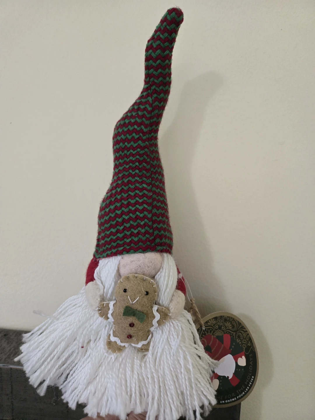 Christmas Gnome Holding Gingerbread Man - photo 3