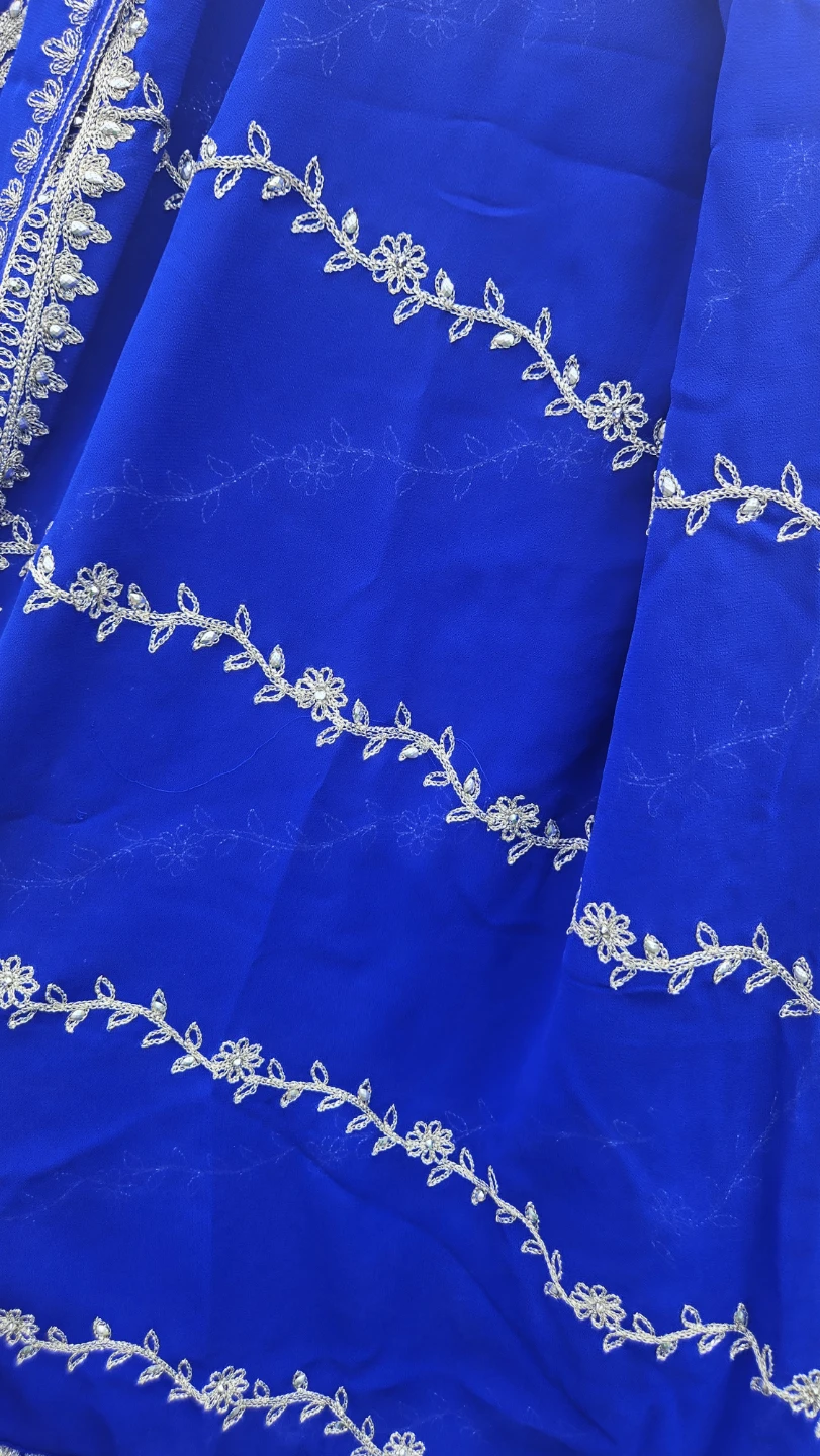 Royal Blue Embroidered Kurti with Salwar and Dupatta - photo 4