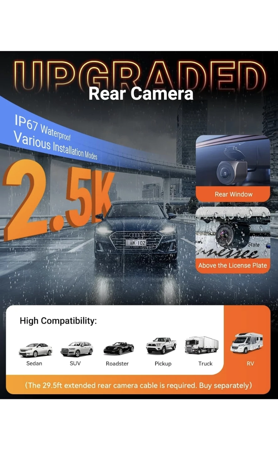 New Vantrue N4S 3 Channel Front Inside Rear Dash Cam - photo 4