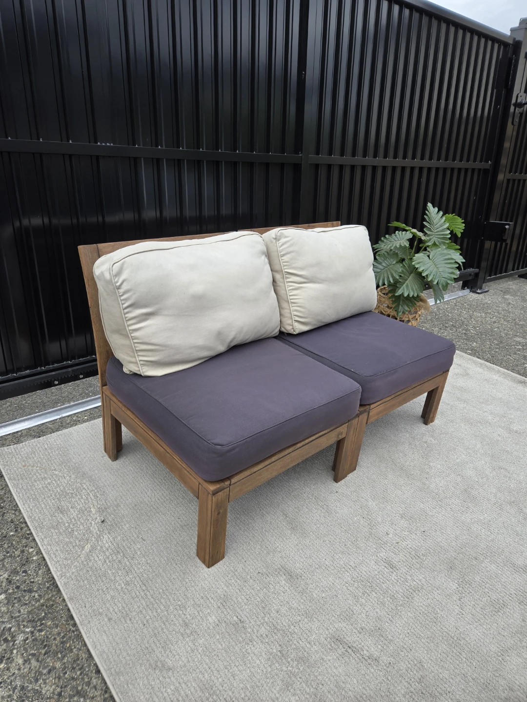 Newly refinished 2 ikea applaro lounge chairs w cushions