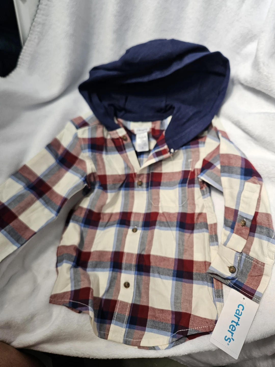 Carter's Plaid Hooded Shirt 2T
