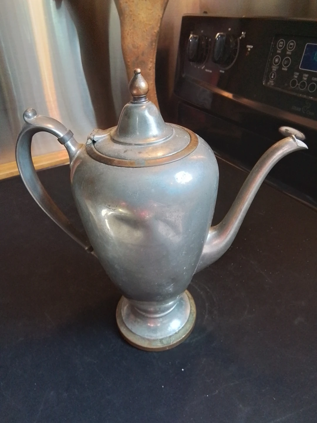 Vintage Crescent Pewter Coffee / Tea Pot – Model 6108 - photo 2