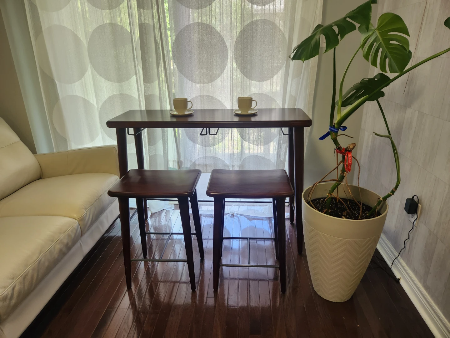 Wooden Bar Table and 2 Stools Set - photo 4