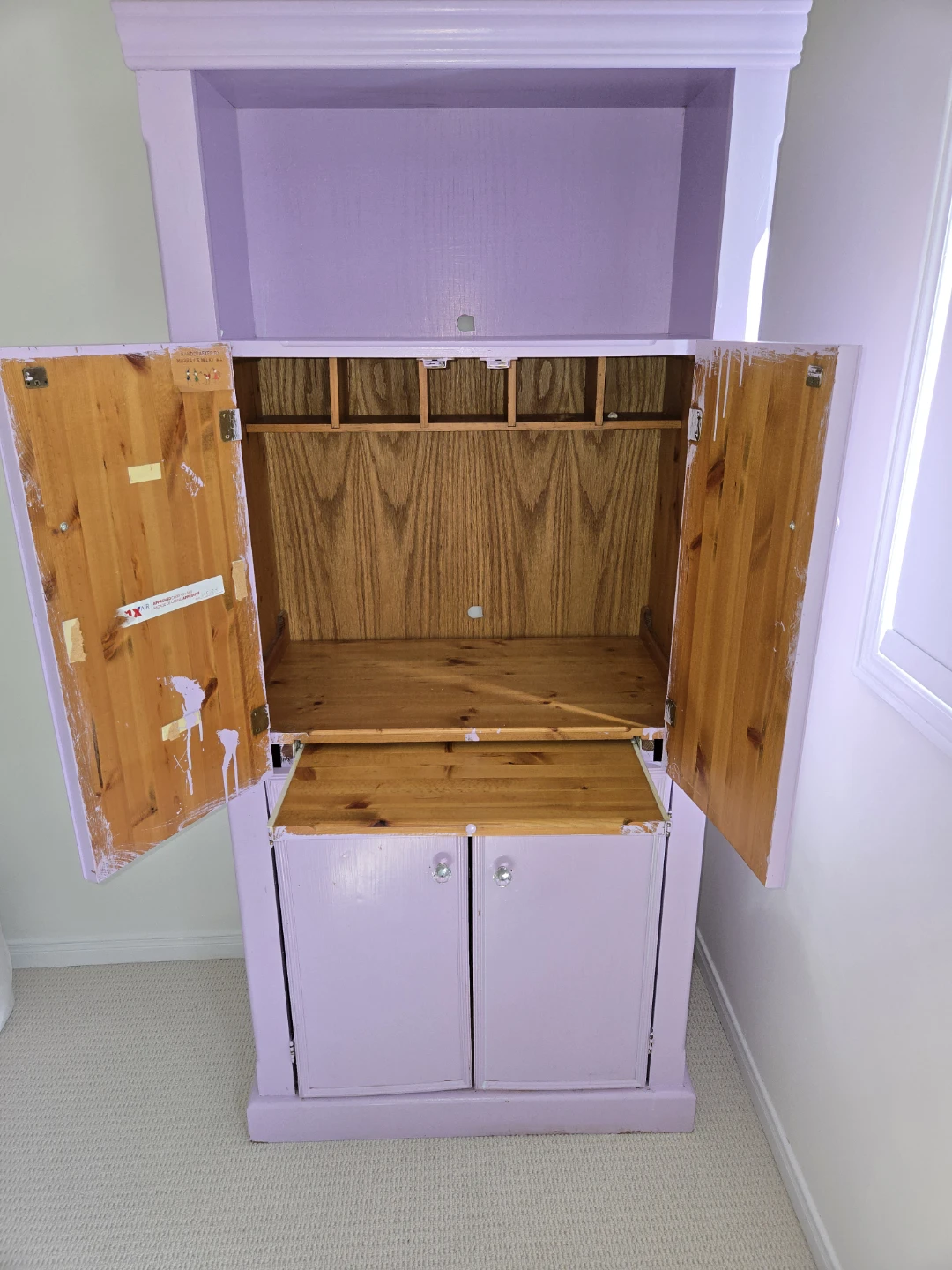 Lavender Armoire with Doors and Shelves - photo 2