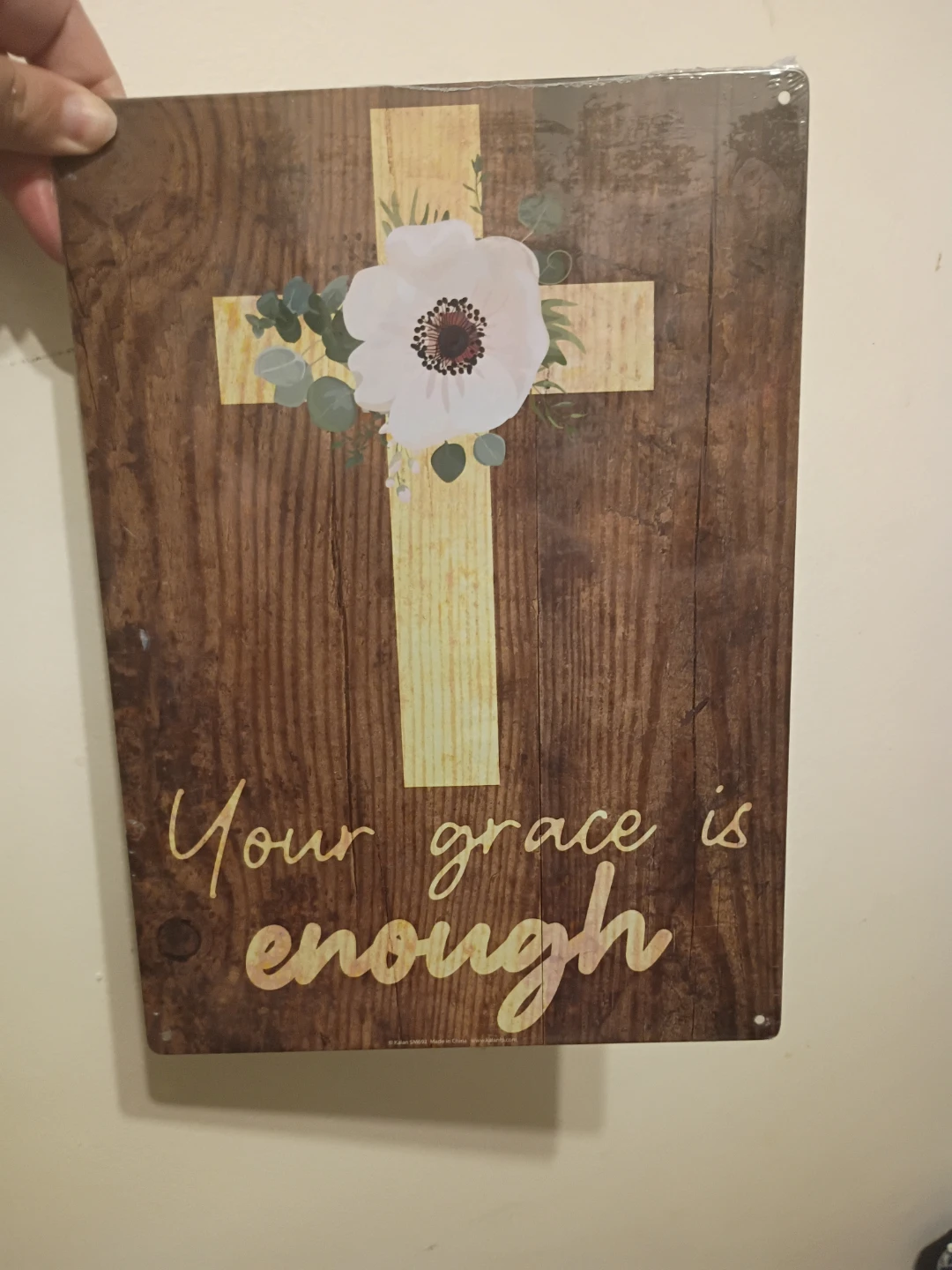 Inspirational tin picture for decoration