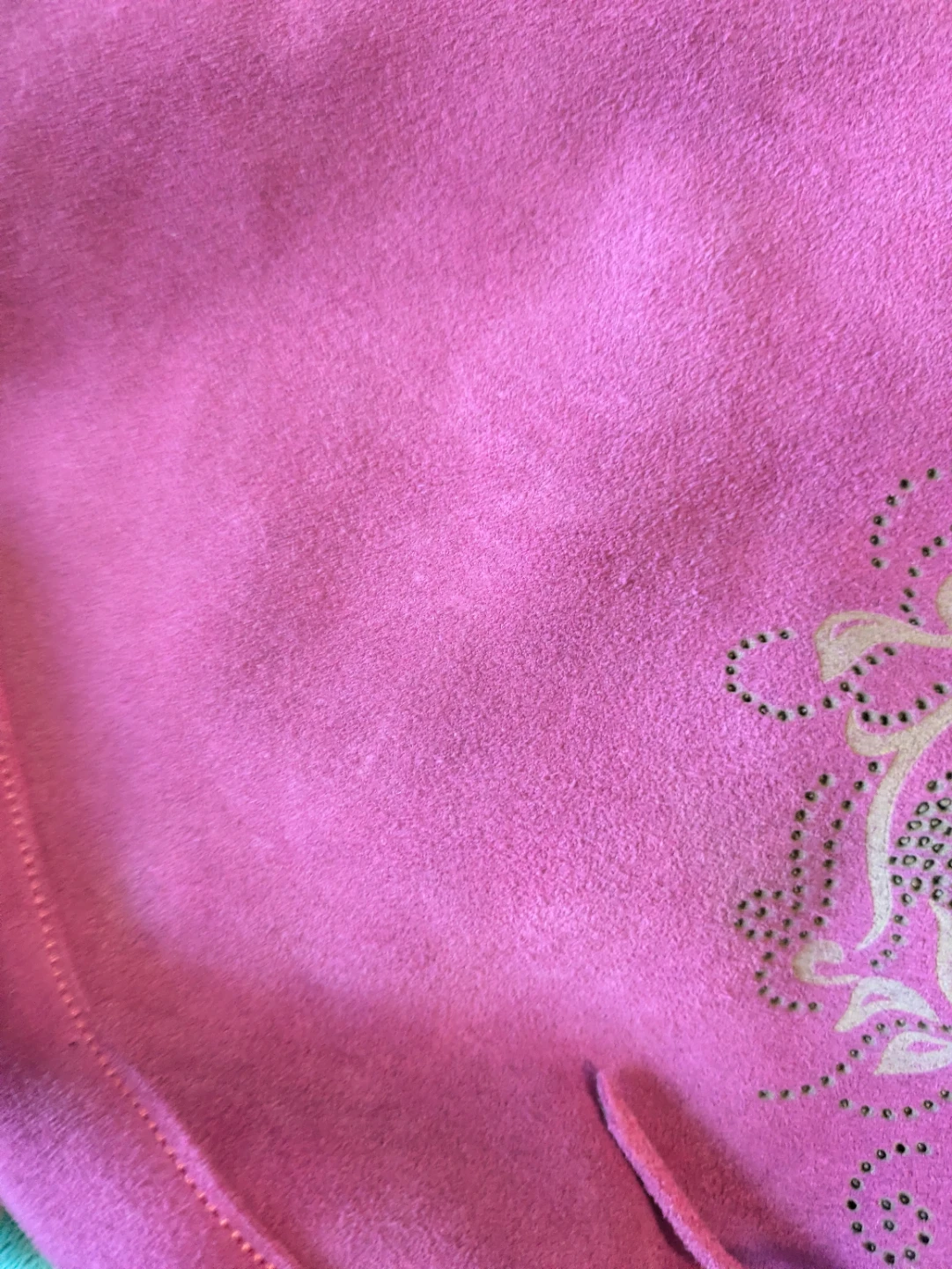 Fuchsia Suede Hobo Bag with Embellishment - photo 2