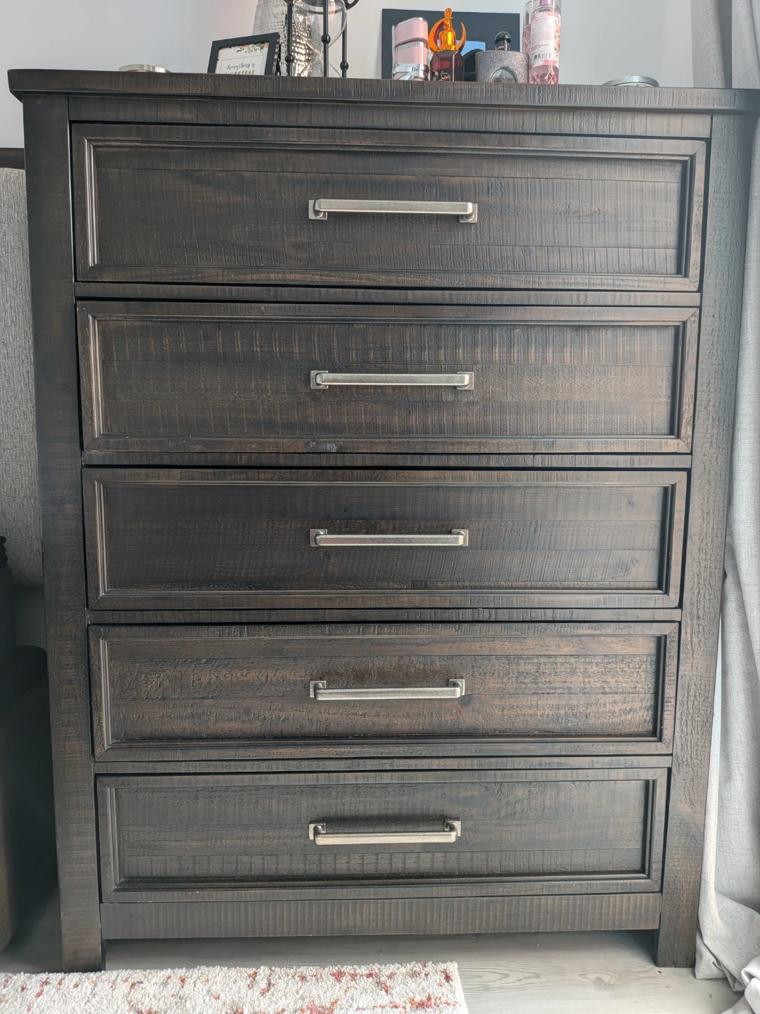 Dark Wood 5-Drawer Chest - photo 2