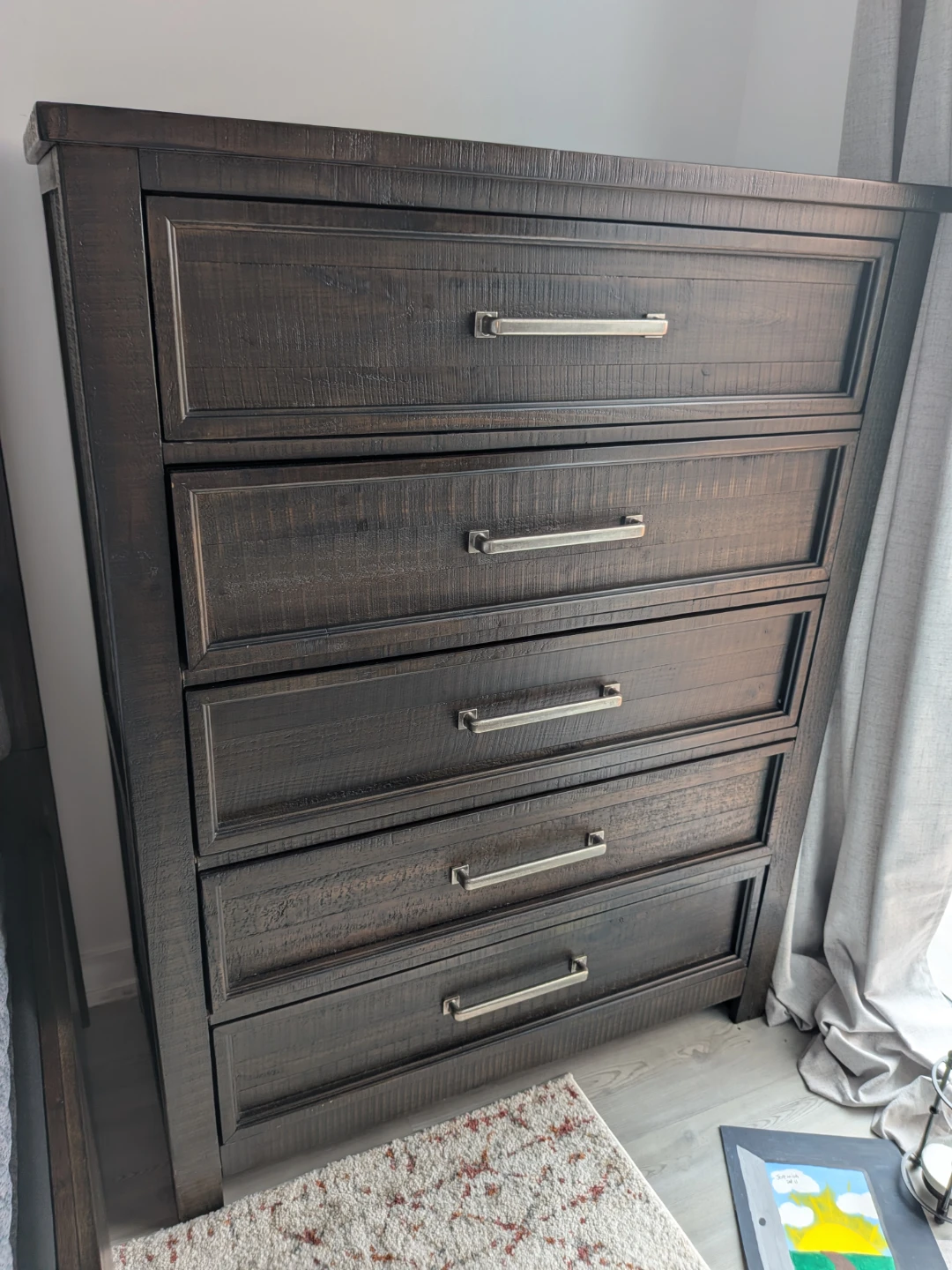 Dark Wood 5-Drawer Chest - photo 5