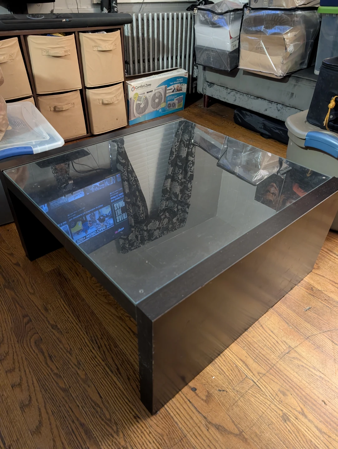 Square Coffee Table with Glass Top - photo 2