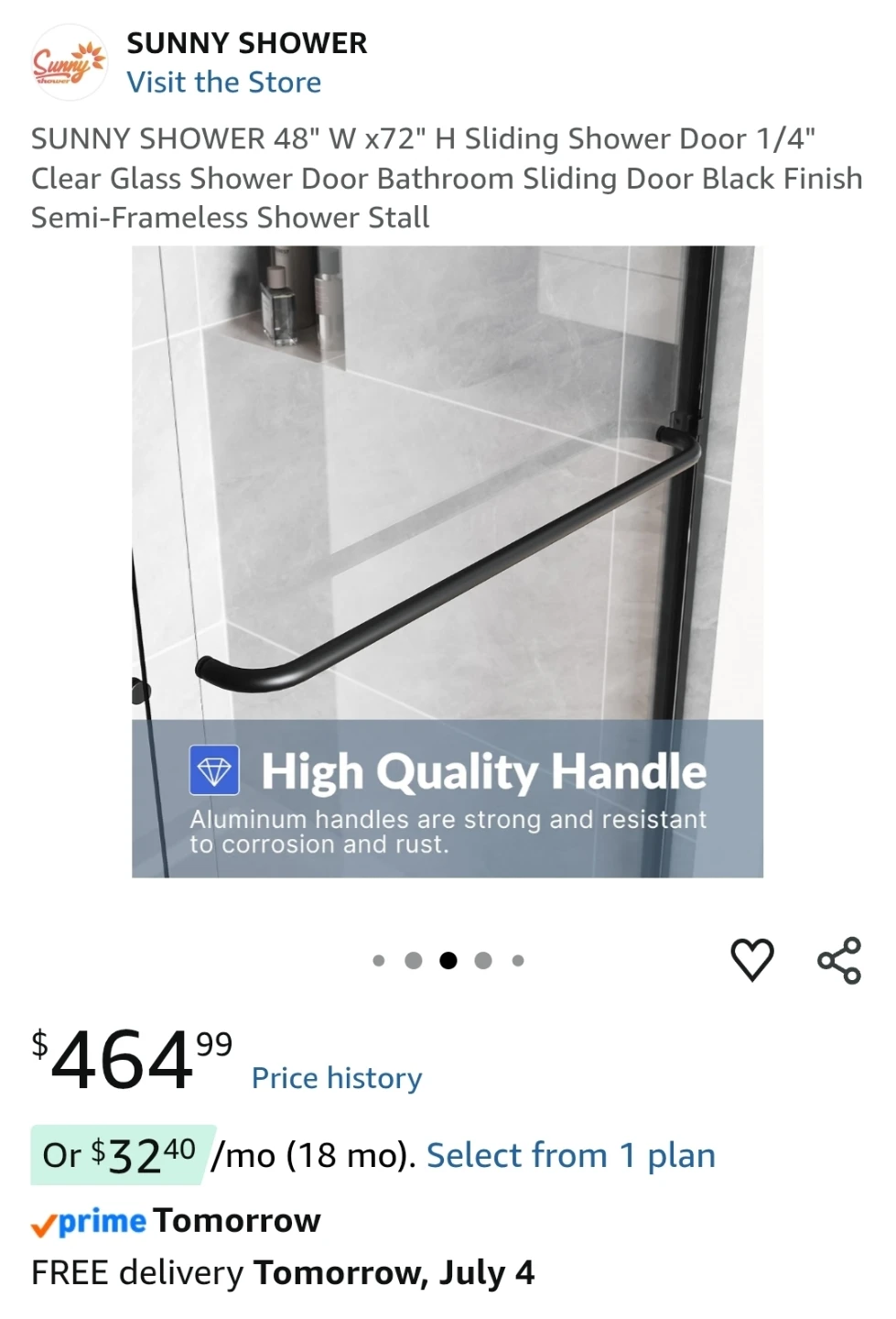 Sunny Shower 48" x 72" Sliding Shower Door - photo 3