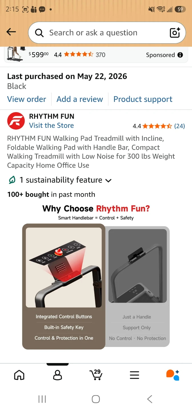 Walking Pad Treadmill with Handle Bar - photo 5