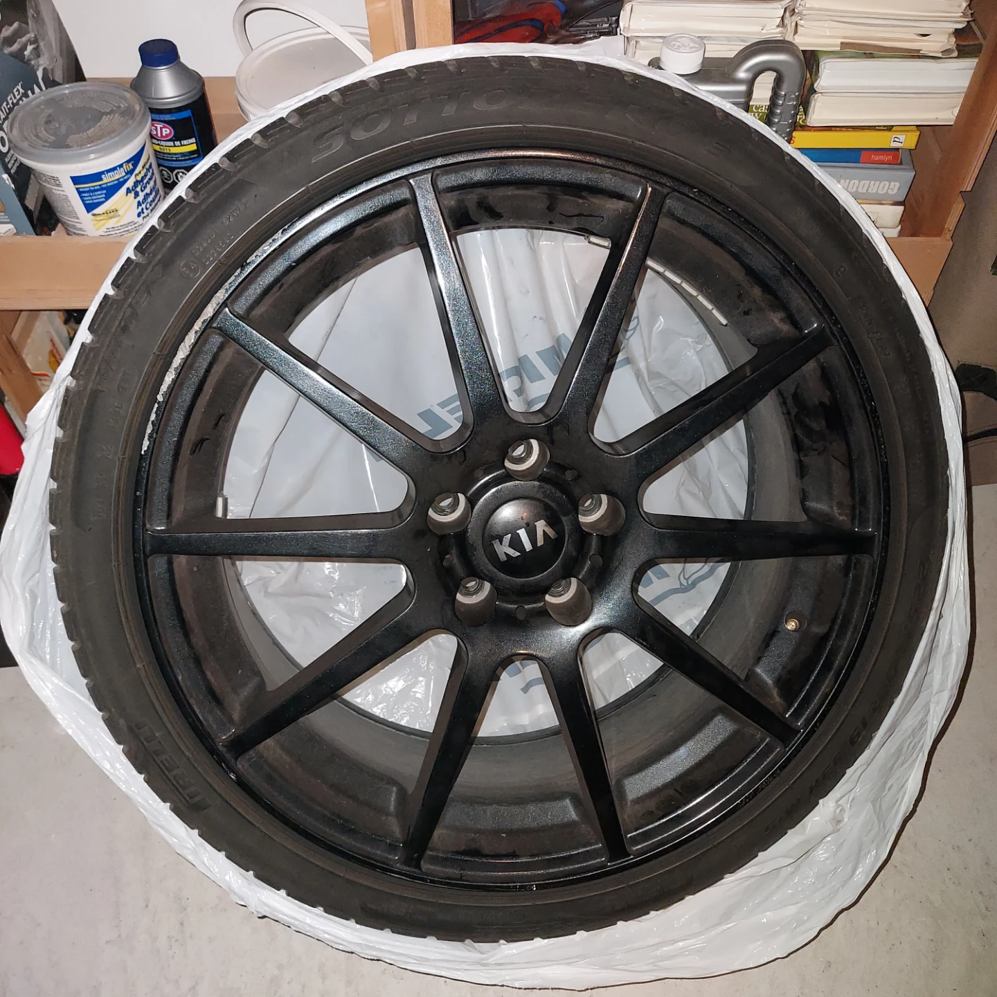 Kia Alloy Wheel with Pirelli Winter Tire. Set of four