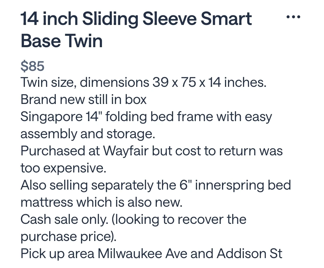 14 inch Folding Bed Frame - Twin - photo 4
