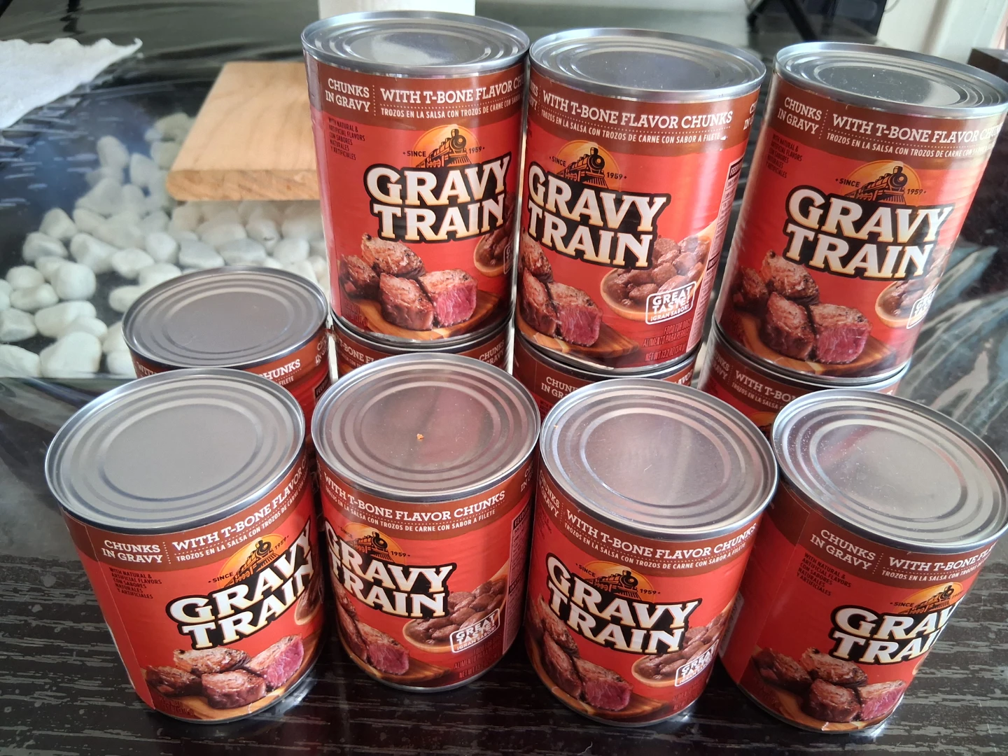 11 cans Gravy Train Chunks with T-Bone Flavor Gravy (8 cans)