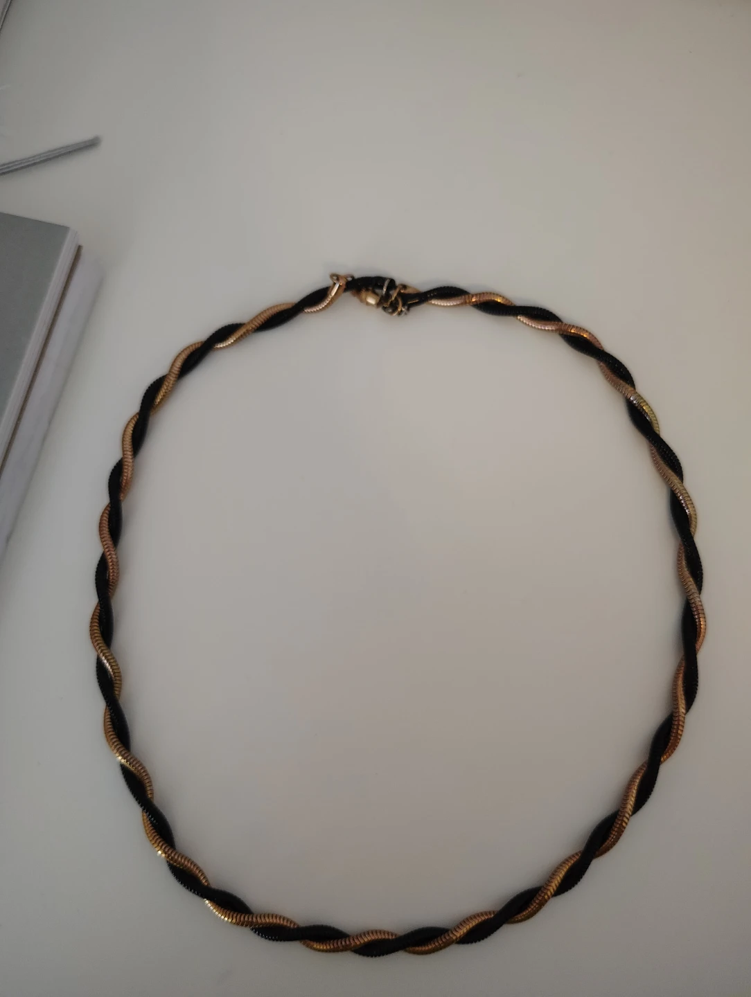 Twisted Rope Necklace in Black and Gold - photo 2