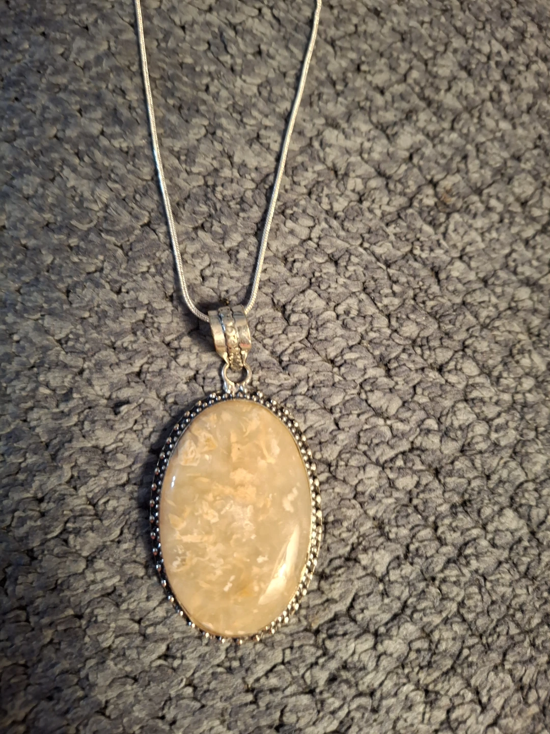 Sterling Silver Yellow Jasper Necklace