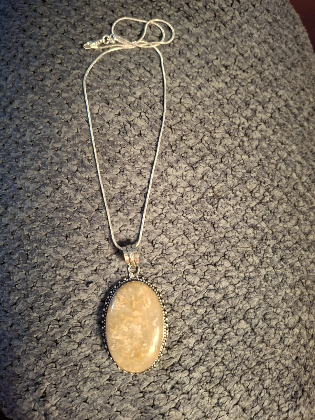 Sterling Silver Yellow Jasper Necklace - photo 2