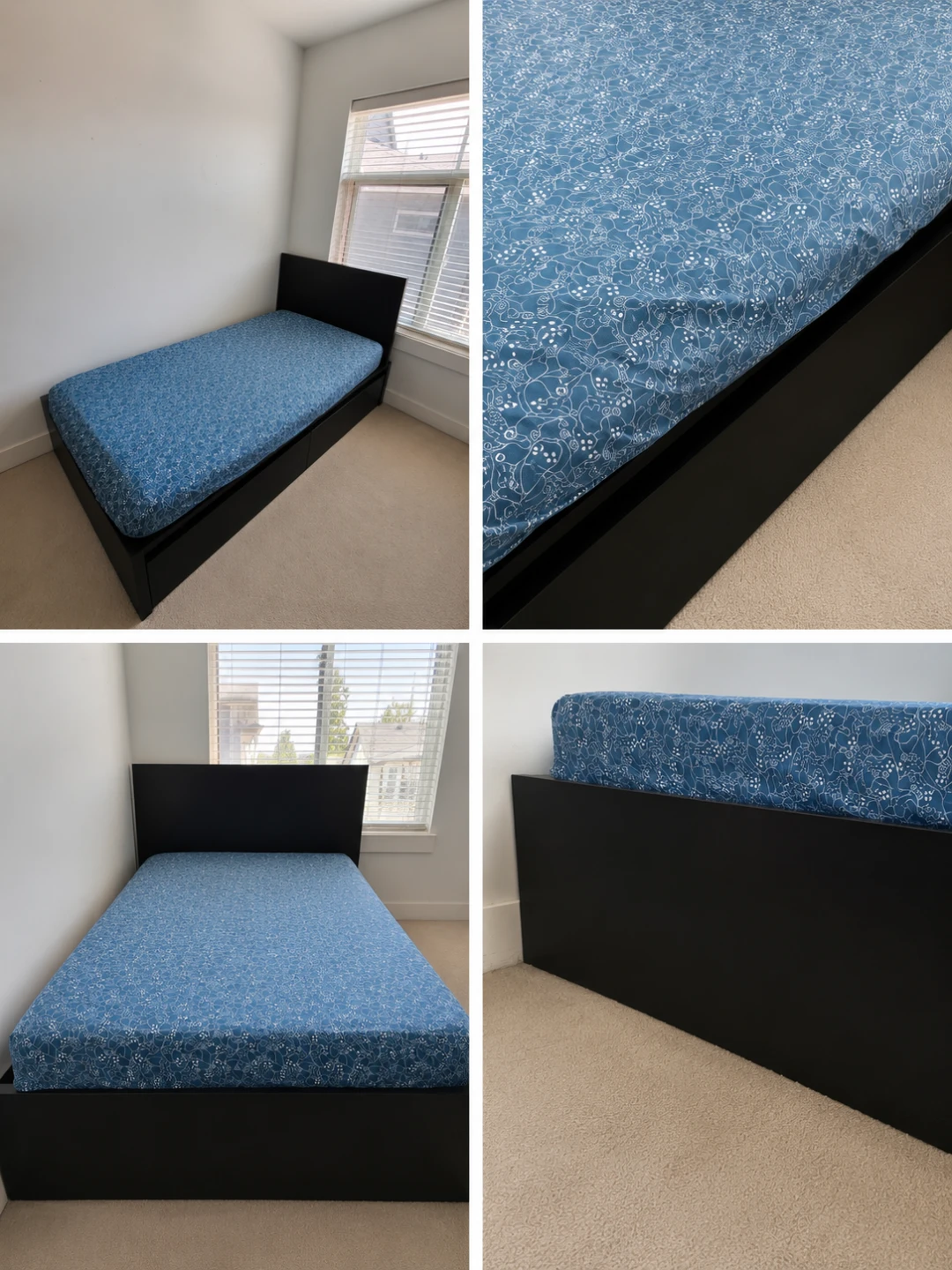 Twin Bed Frame with 2 Storage Drawers