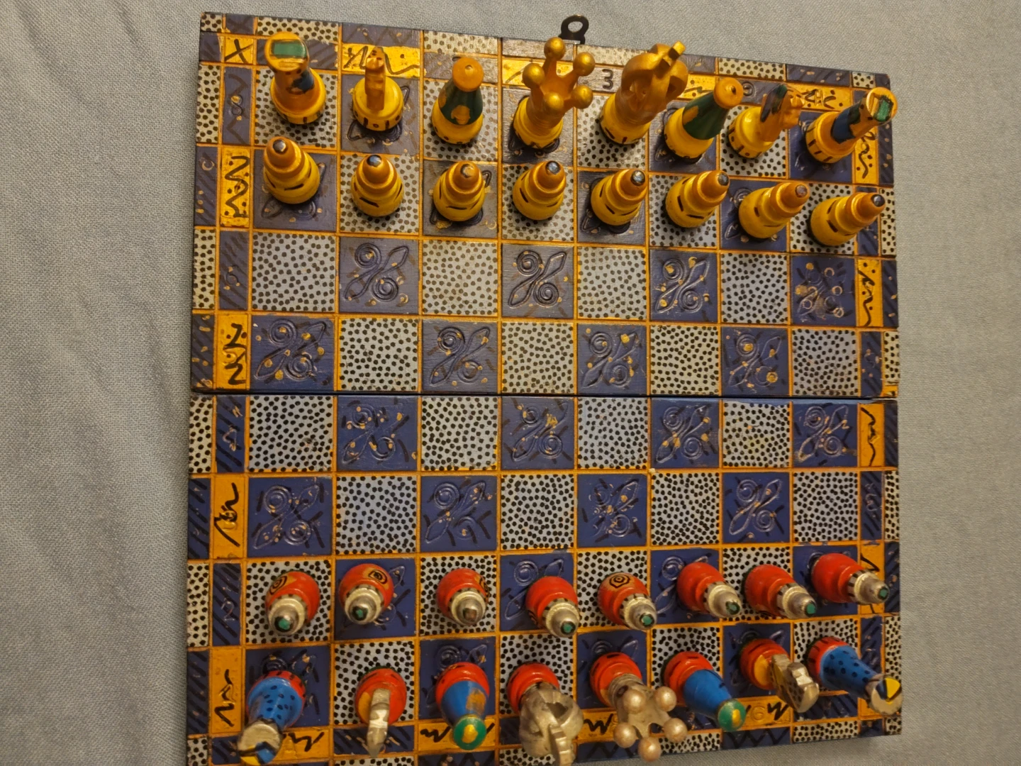 Hand-Painted Wooden Chess Set with Storage Box - photo 3