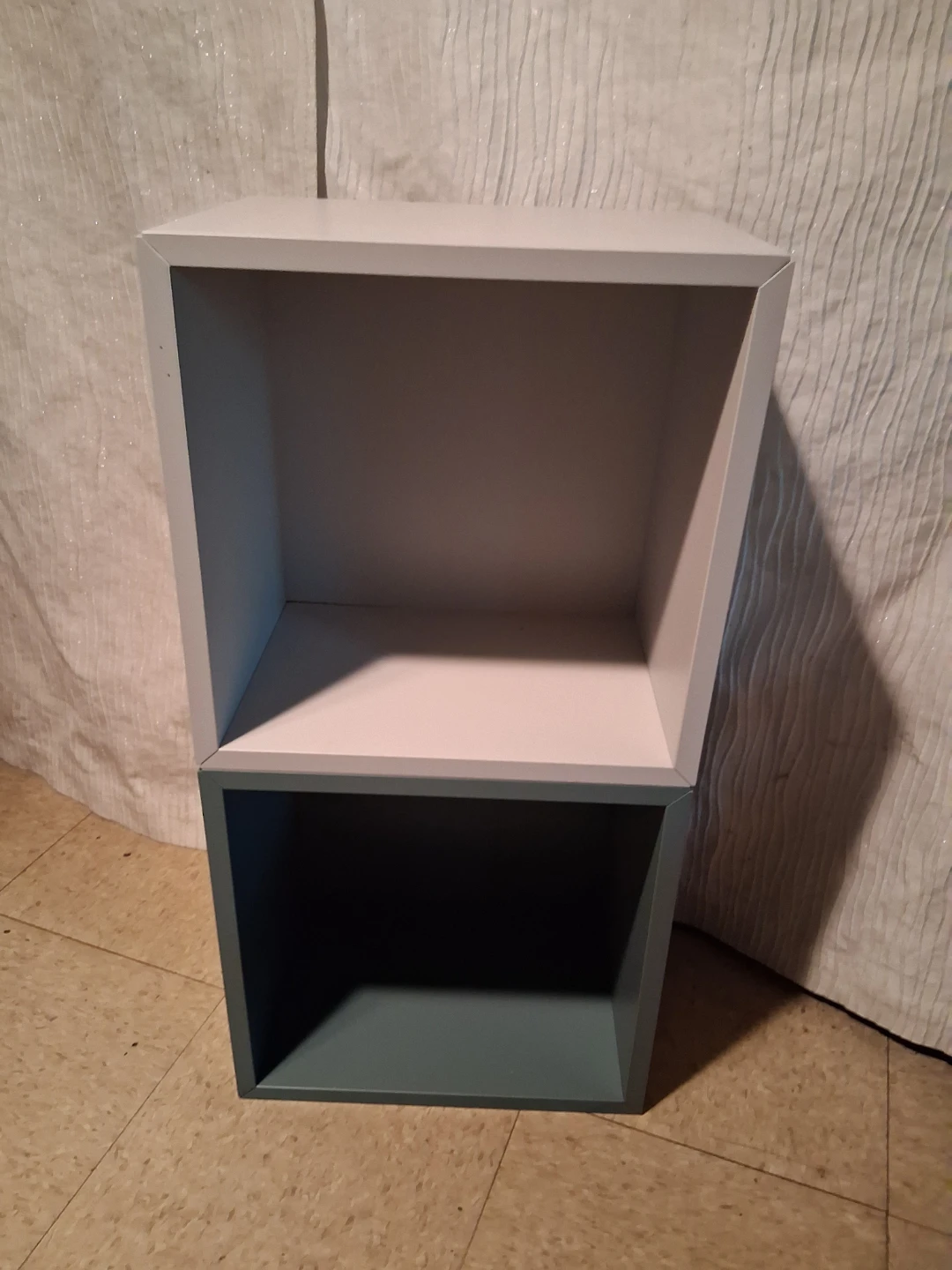 White and Gray Cube Storage Shelf Unit