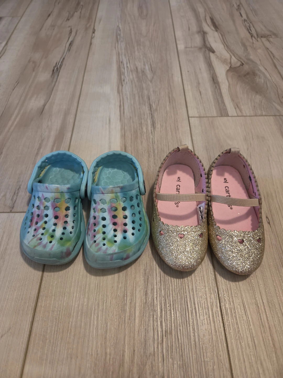 Glitter Flats & Tie Dye Clogs Toddler Shoes Size 4/5