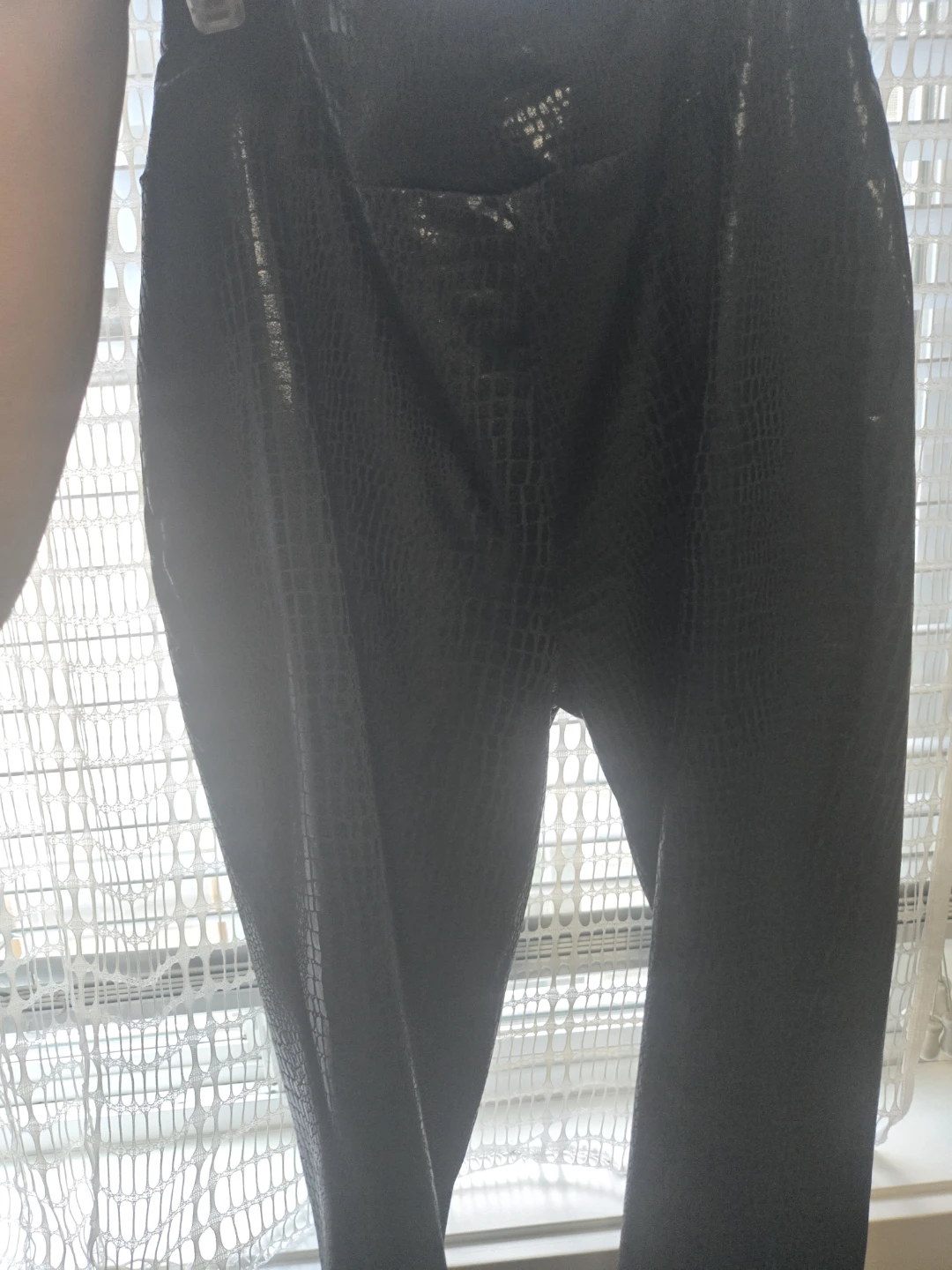 Black Crocodile Embossed Leggings New - photo 2