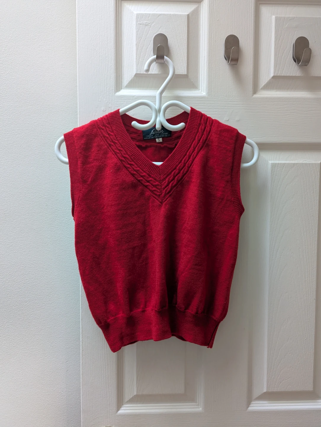 Red V-Neck Sweater Vest