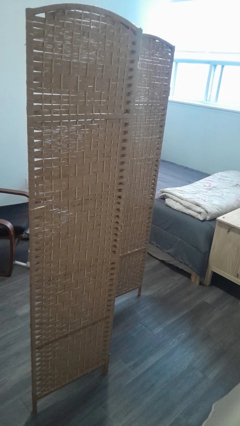 3-Panel Woven Room Divider Screen - photo 5