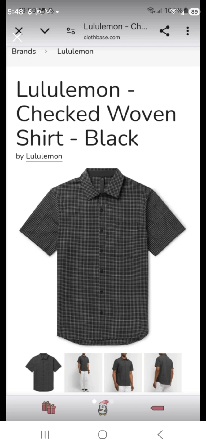 Lululemon Checked Woven Short Sleeve Shirt - Black