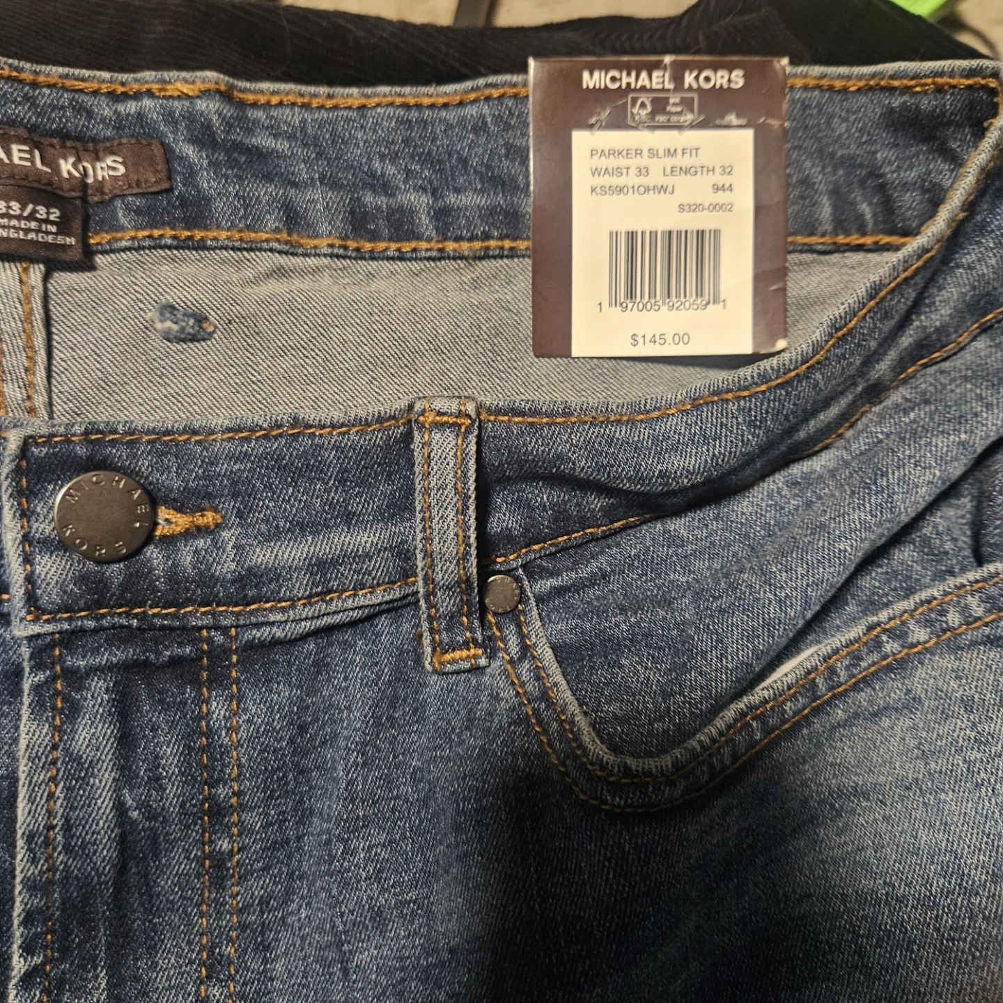 Michael Kors Parker Slim Fit Jeans Mens 32/32 - photo 2