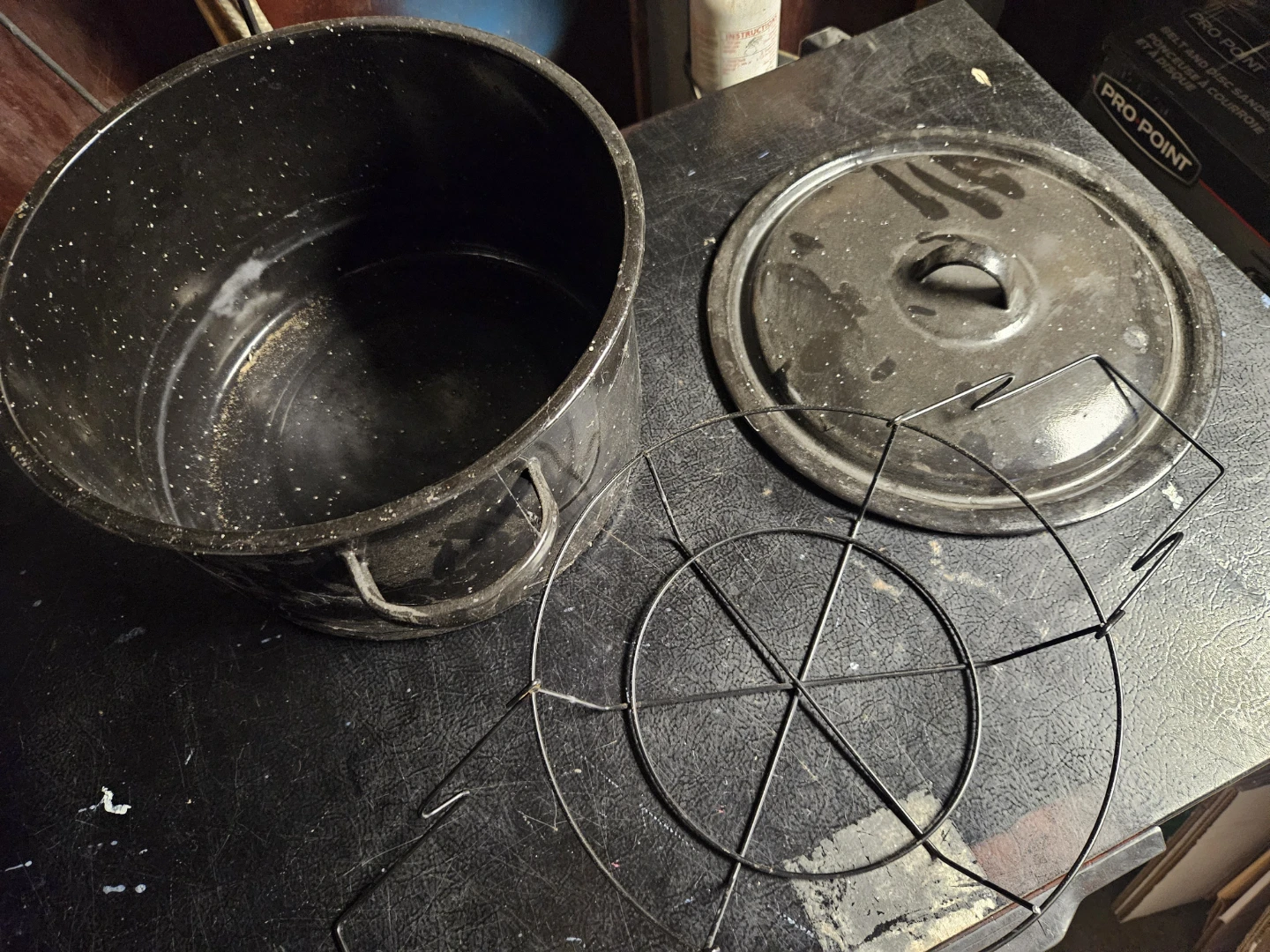 Enamel Canning Pot with Rack and Lid
