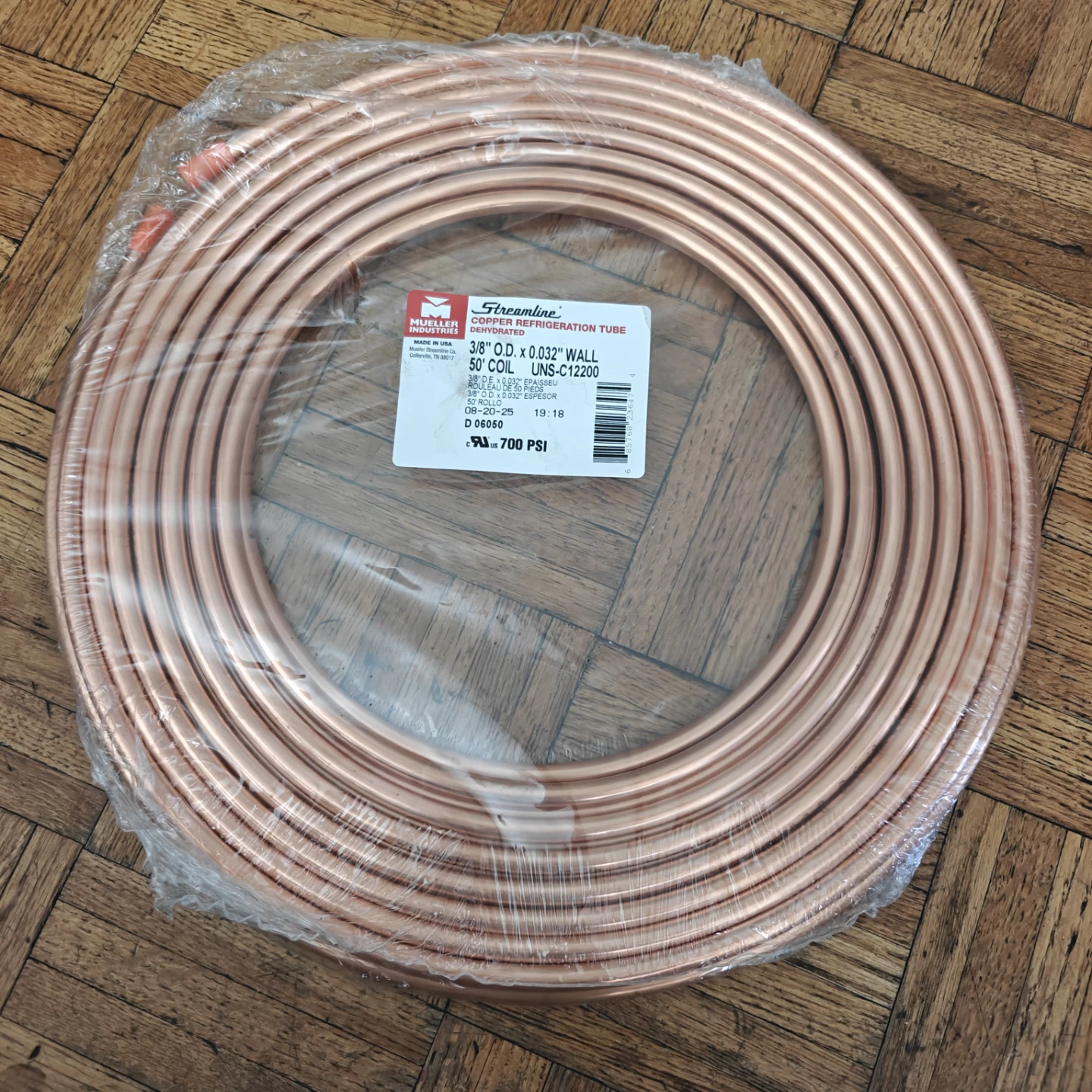 Mueller Streamline 3/8" O.D. x 50' Copper Refrigeration Coil - photo 2
