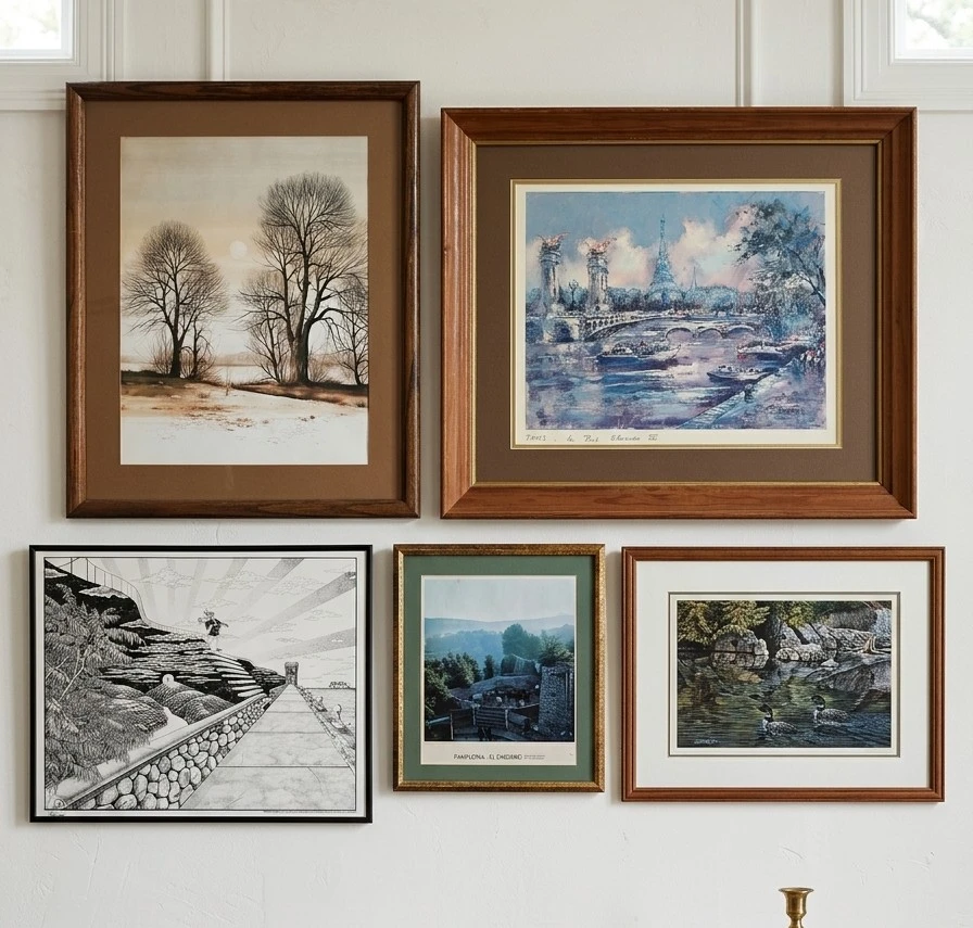 Vintage Framed Art Collection. Landscape, Impressionist...