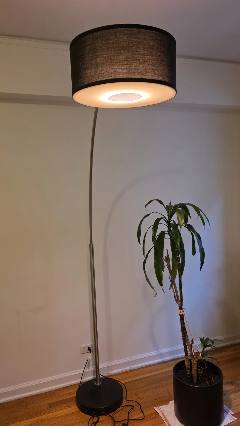 Arc Floor Lamp with Black Drum Shade - photo 3