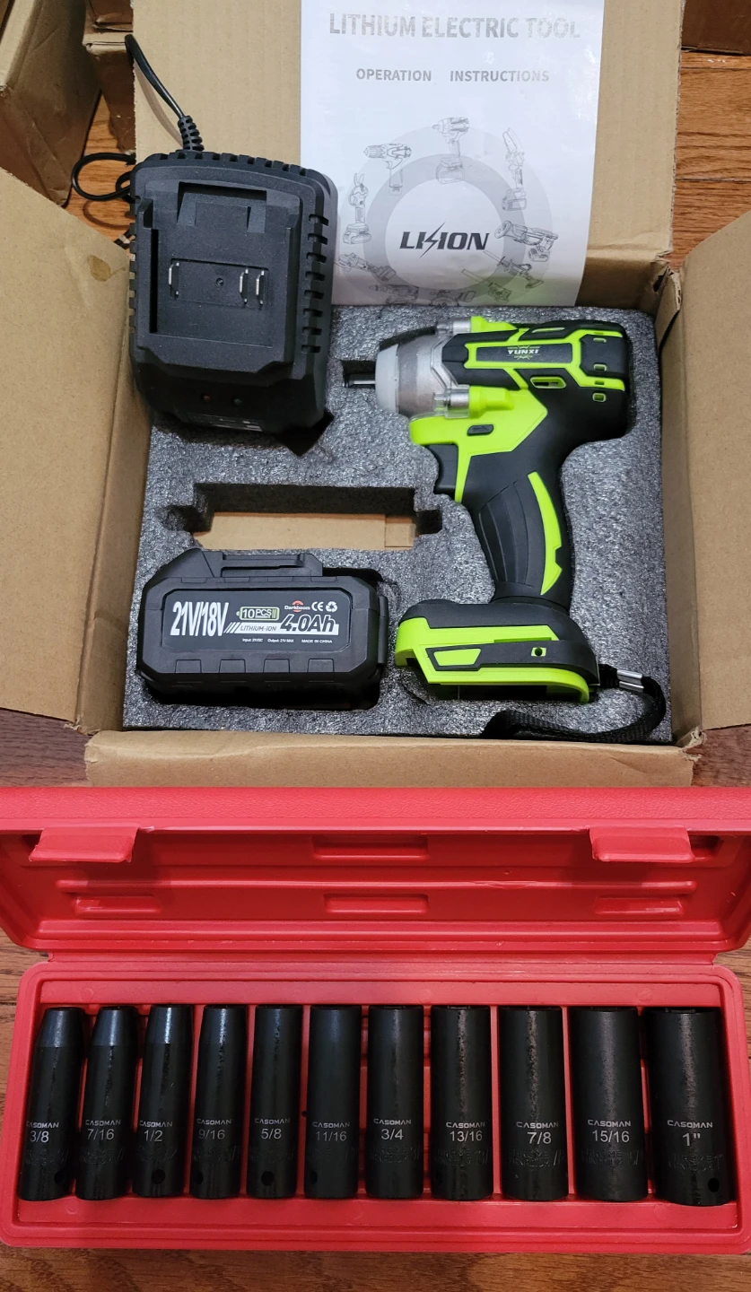 NEW Impact Wrench Kit with 11 SAE Sockets