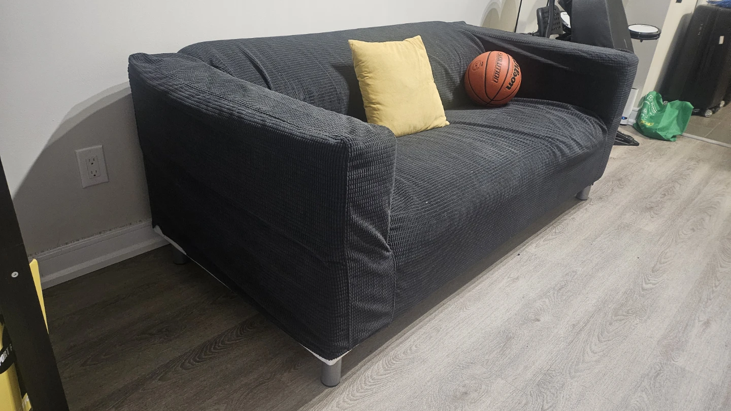 Dark Grey Loveseat Sofa - photo 2