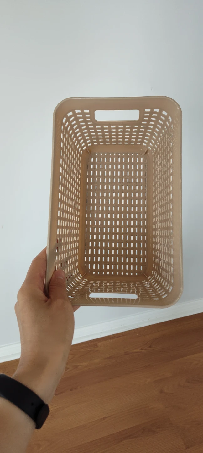 Beige Plastic Storage Basket - photo 3