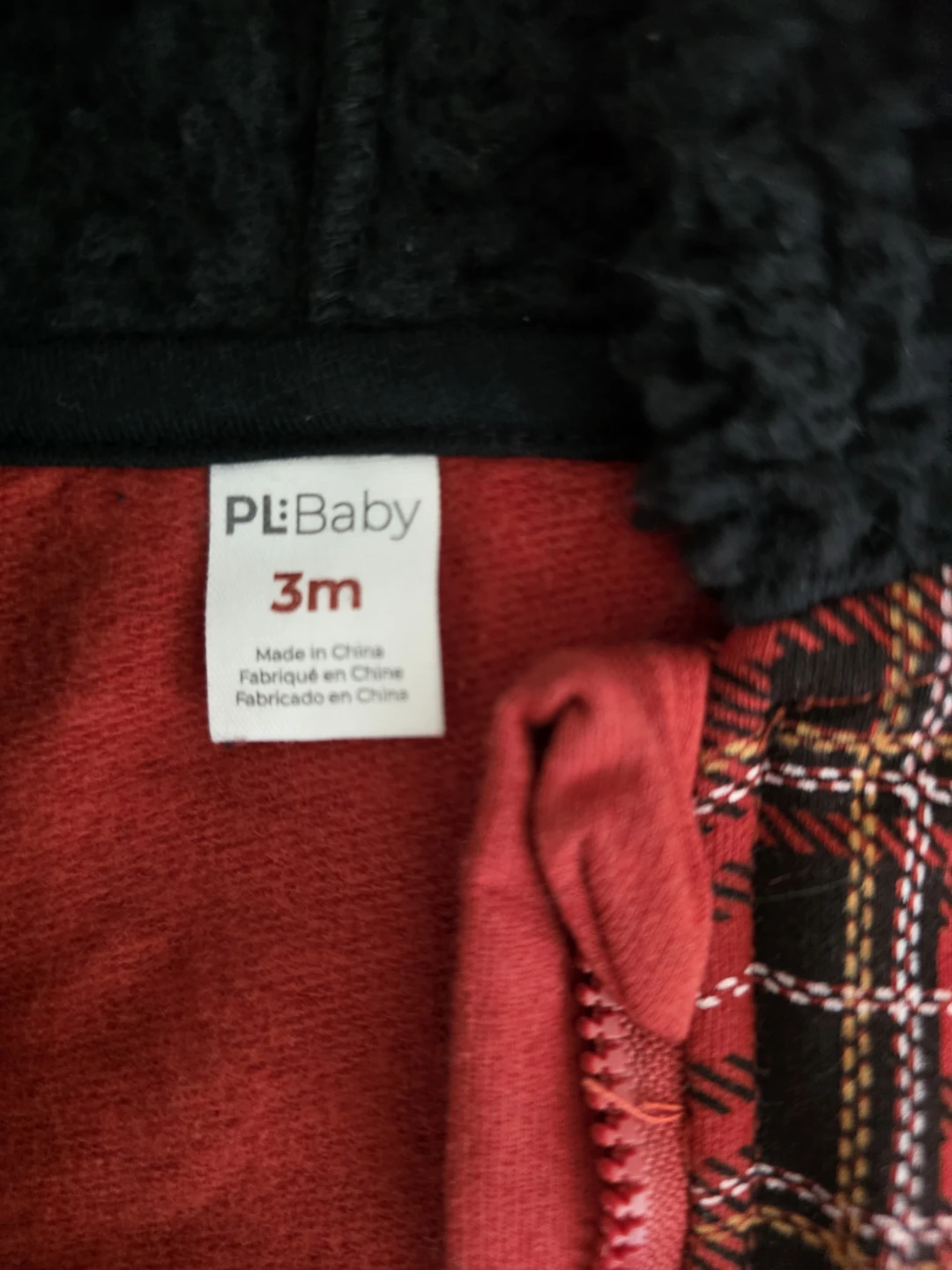 Baby Plaid Fleece Lined Romper 3m - photo 2