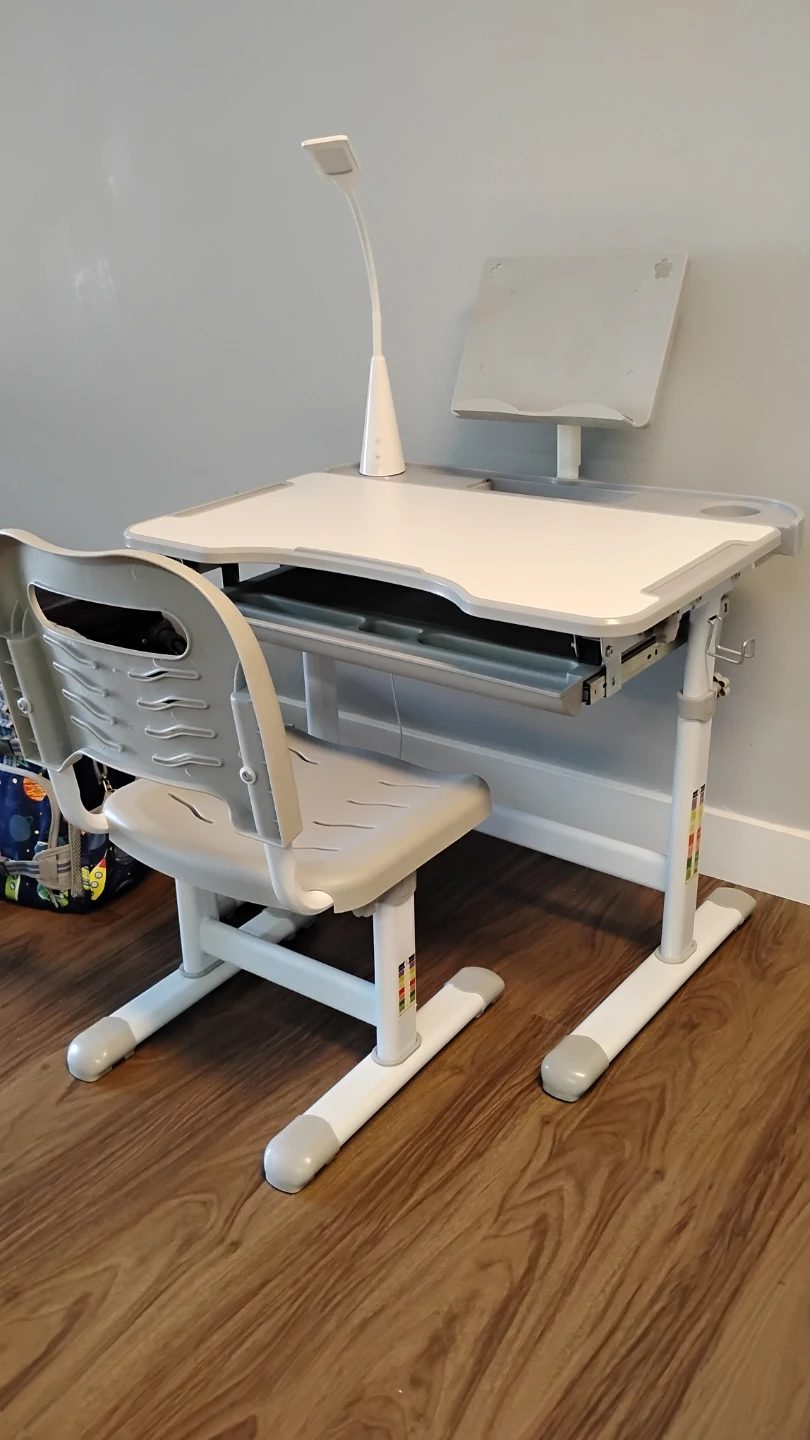Adjustable Kids Desk and Chair Set with Lamp - photo 2