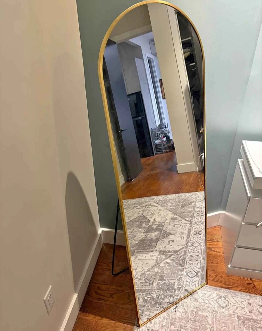 Gold Arch Floor Mirror