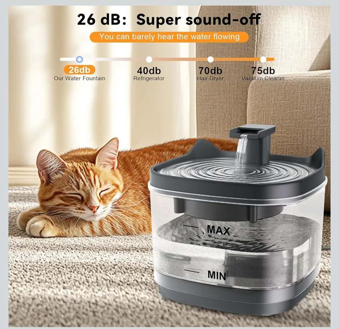 Pet Water Fountain 54oz/1.6L with Visual Water Level Warning - photo 4