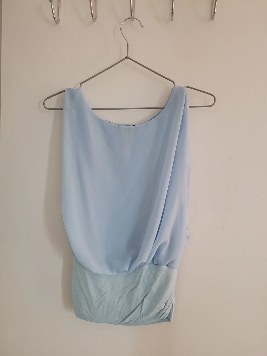 Light Blue Draped Top