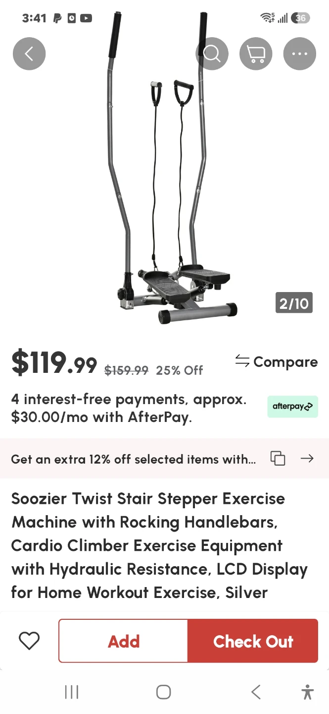 Soozier Twist Stair Stepper Exercise with Handlebars - photo 3