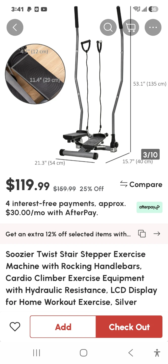 Soozier Twist Stair Stepper Exercise with Handlebars - photo 4