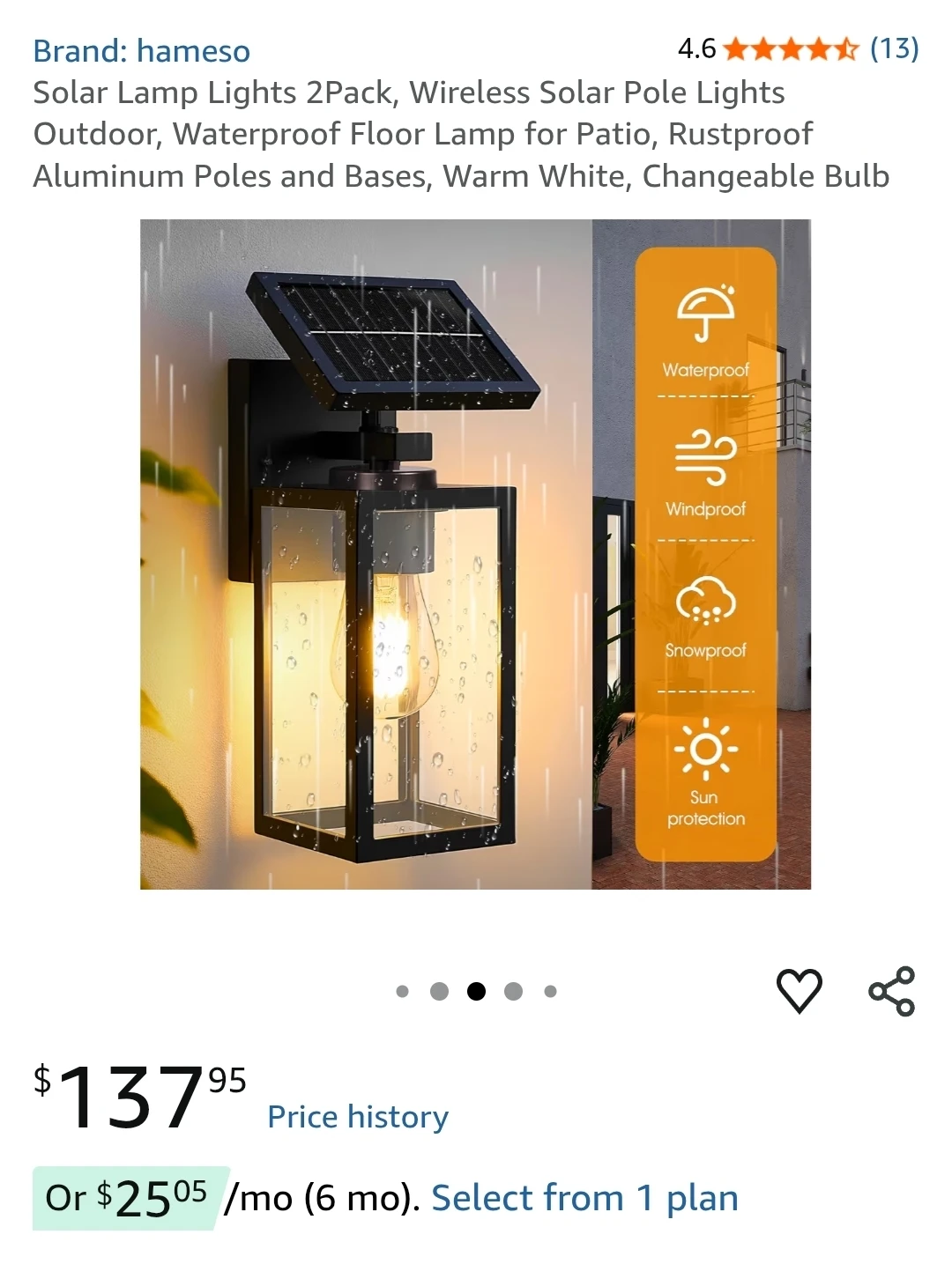 Hameso 2 Pack Solar Wall Lights - photo 2