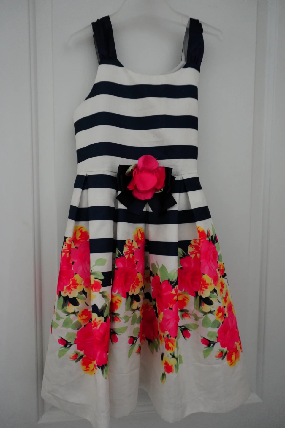 Bonnie Jean Striped Floral Dress - Size S