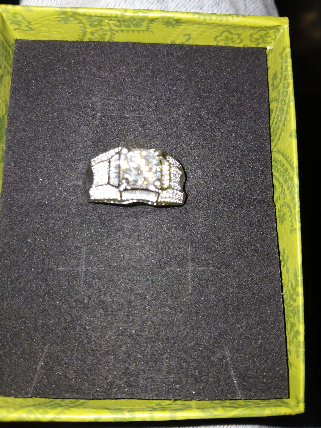 Men's moissanite ring silver, size 9 - photo 2