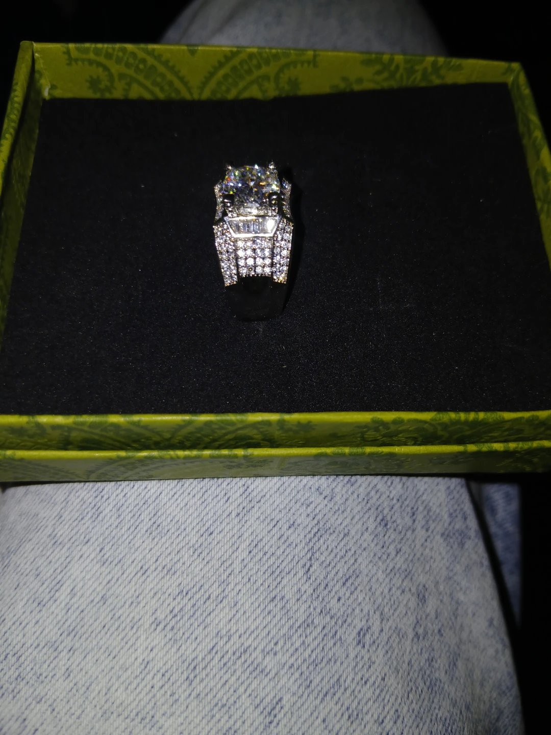 Men's moissanite ring silver, size 9 - photo 3