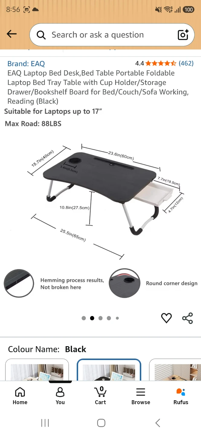 Laptop Bed Desk - Black