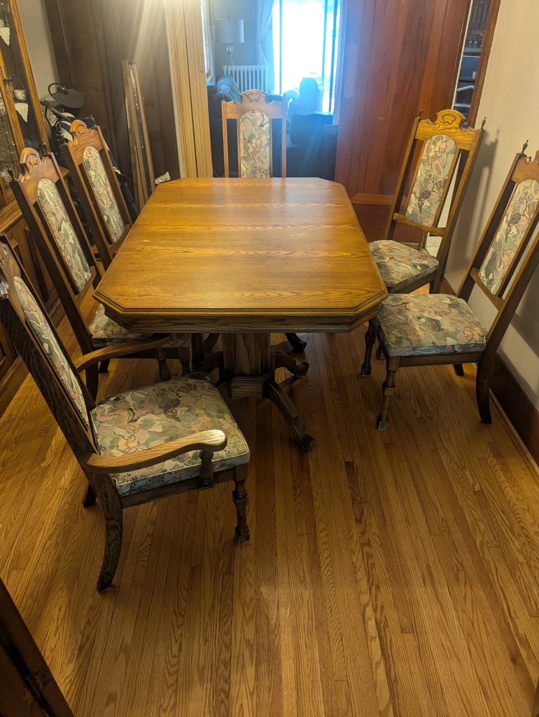 Oak Dining Chairs with Upholstered Seats (Set of 6) - photo 3